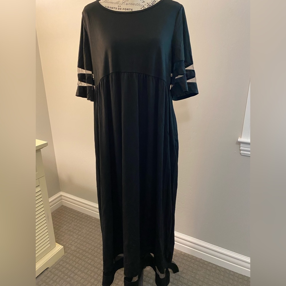 Black Maxi with sheer embellishments
